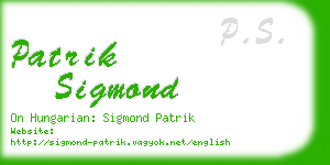 patrik sigmond business card